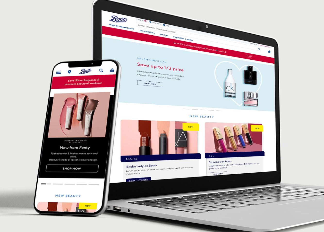Boots the Chemist website redesign shown across devices