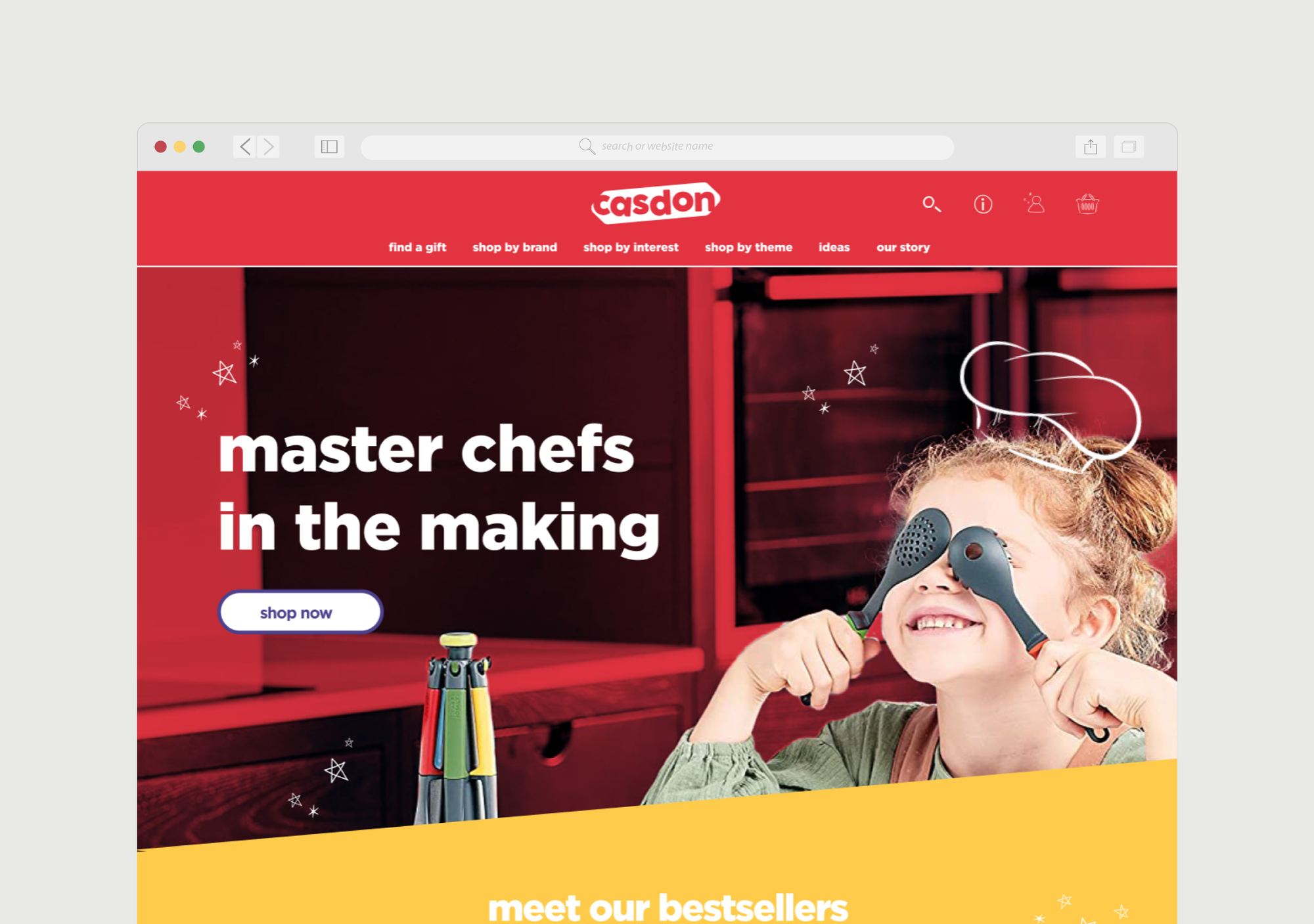 Casdon Toys homepage hero, master chefs in the making