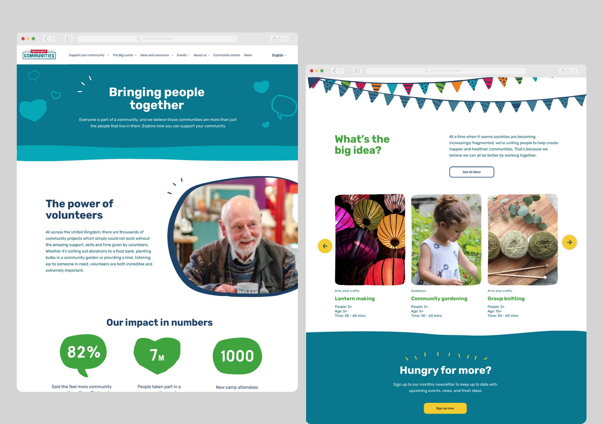 Eden Project Communities homepage, Bringing people together